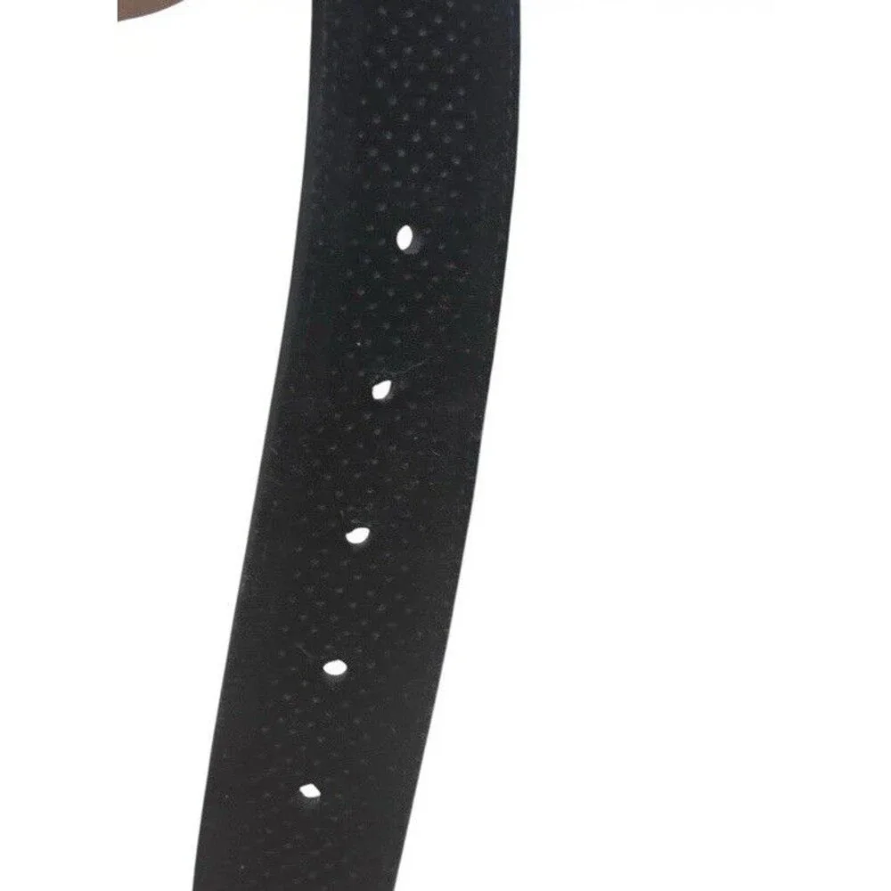 Nike Mesh G-Flex Black Golf Genuine Leather Belt Men's Size 34 Textured